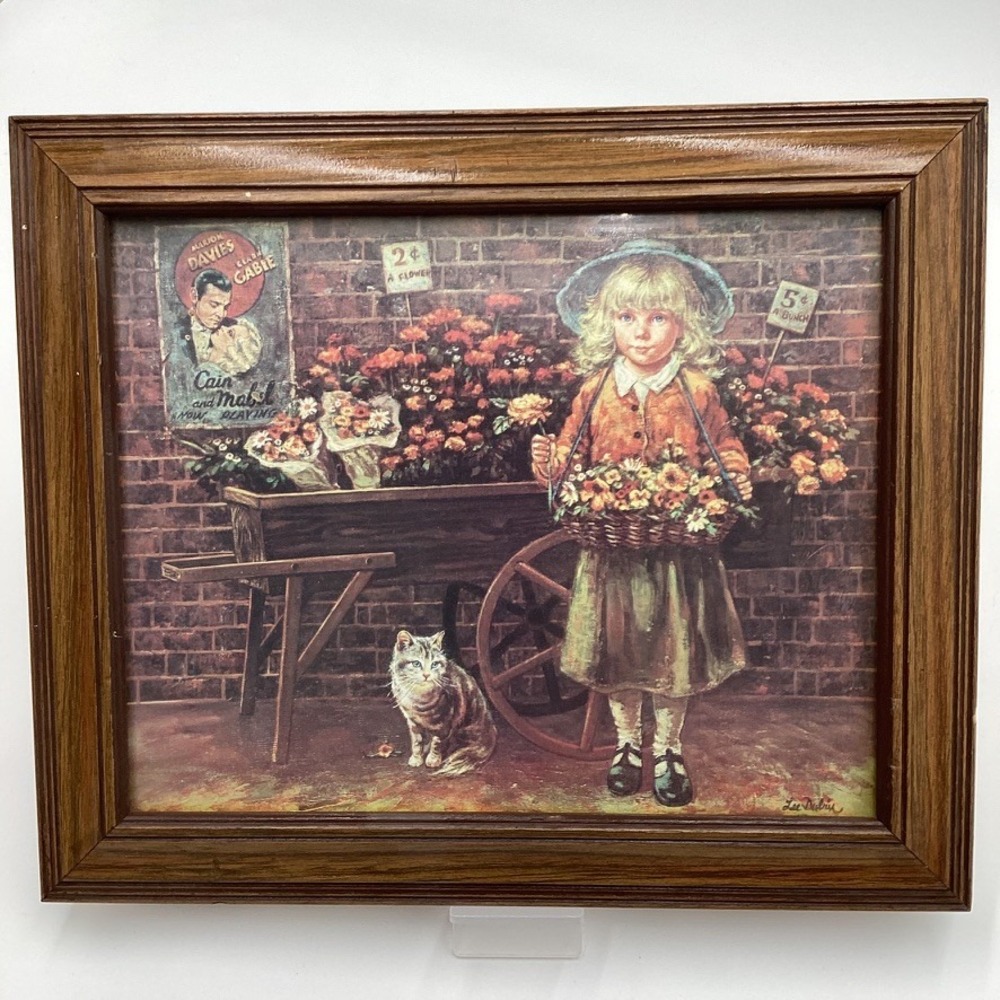 Vintage "The Flower Seller" by Lee Dubin Framed Print ‎ Sealed Frame